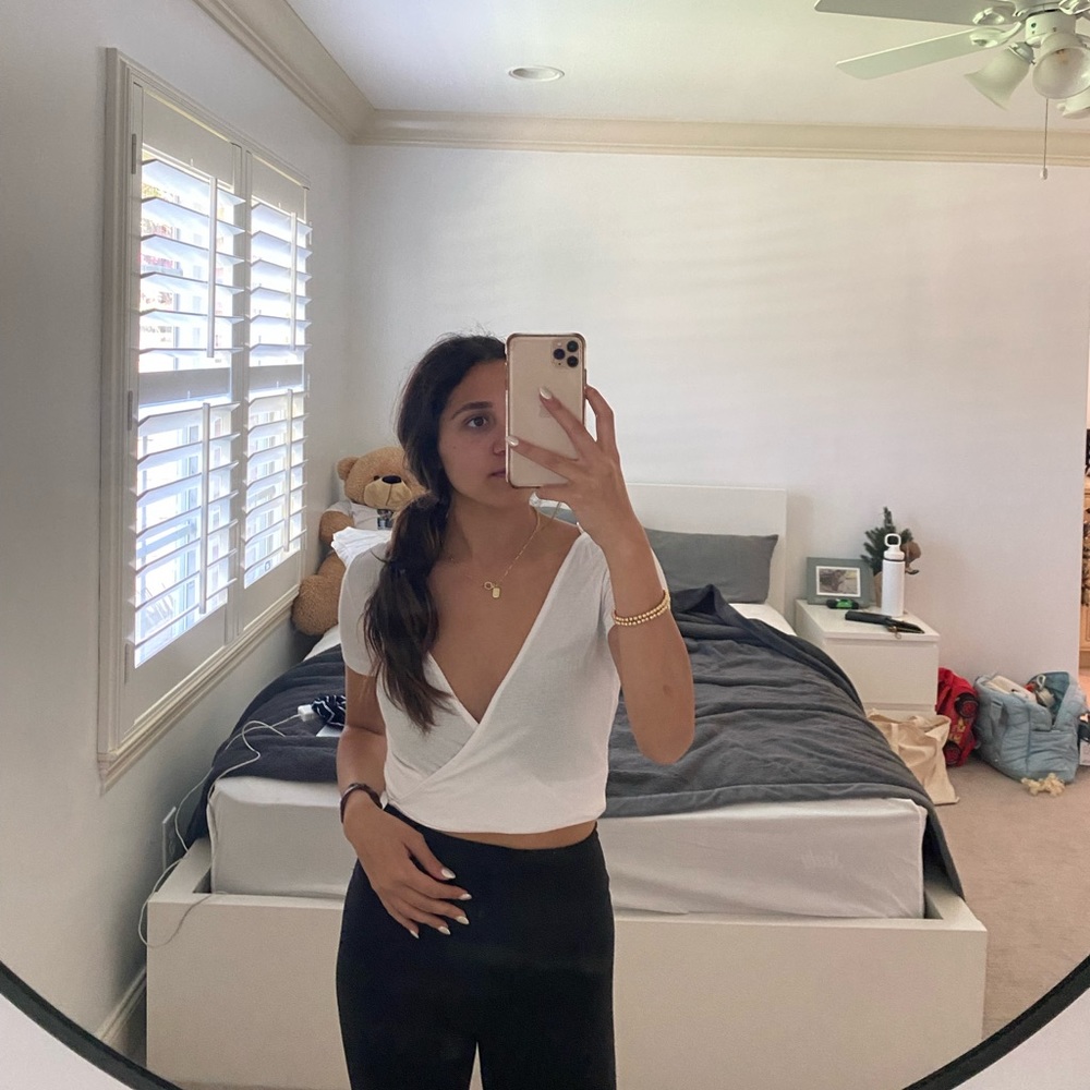 Stradivarius white crossover top